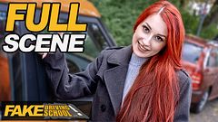 Fake Driving School - Naughty British Slut Teases Instructor and he CREAMPIES her Pussy