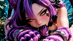 A lost catgirl wandering through the forest gets fucked by a monster elf who then cums all over her face. The best AI porn.