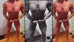 Nude Female Bodybuilder Flexes Her Pumped Muscles & Tits