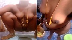 Desi Tamil Slut Wife Renu Secret Bathroom Nude Tease & Saree Dressing for Company Manager! IndianHotwifeX