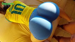 World Cup POV: Big ass neighbor gets intense Doggystyle grinding and messy cumshot on ass