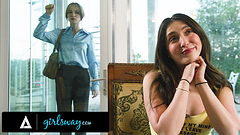GIRLSWAY - Petite Jane Wilde Tricks Strict Babysitter Lilly Bell Into Spanking & Hot Lesbian Sex