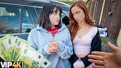 VIP4K. An Amateur Lesbian Couple Tries a Stranger’s Dick Together for Money