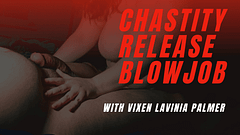 Chastity release blowjob for my cuckold husband