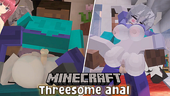 Threesome with two big tits cum inside their assholes - Jazziuu Minecraft