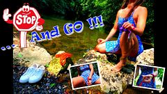 Amateur brunette girl on a naughty , squirting outdoor adventure with sex toys (TRAILER "STOP AND GO !" VIDEO)