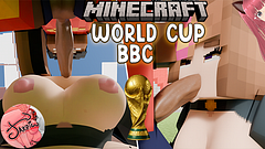 Cheating girlfriend eats huge soccer player's cock - Minecraft World Cup animation