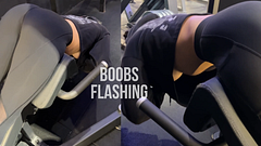 Big Boobs Flashing Outdoor in Public Gym