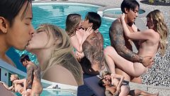 Inviting a girl I met on Sex-dater over to my place and I fucked her by the pool