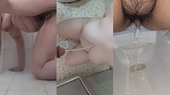 جیش کردن دختر و پسر ایرانی تو حمام و دستشویی،Iranian couple peeing
