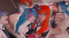 【NTE】Big dick femboy Aroma and AmberKawaii cosplay Mint & Nanally rimming and blowjob